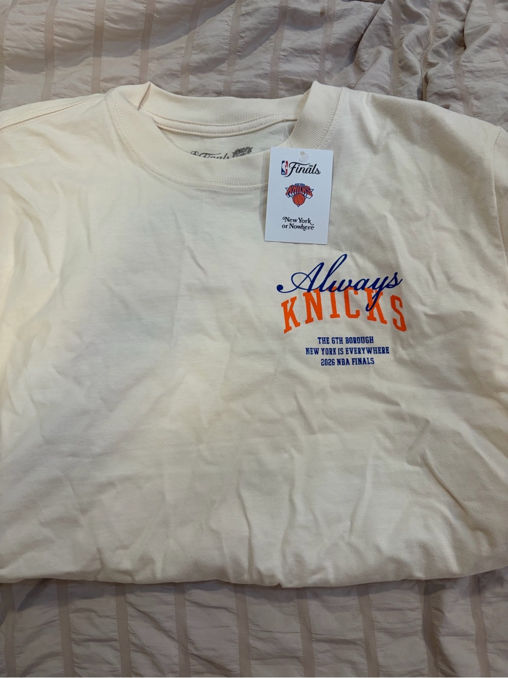 New York Knicks "Always Knicks" Cream Graphic Tee